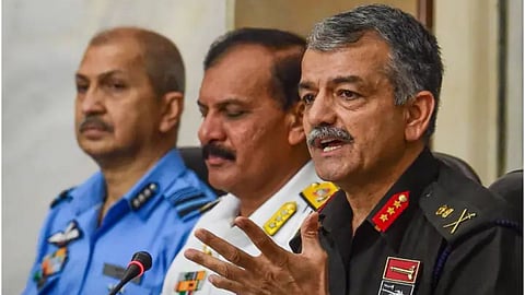 Lt General Anil Puri, Vice Admiral Dinesh Tripathi, Air Marshal SK Jha