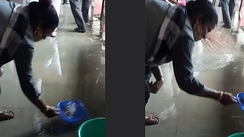 Rainwater in the old court building in Margao