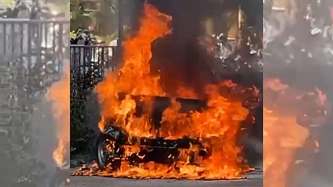 Car Fire in Margao