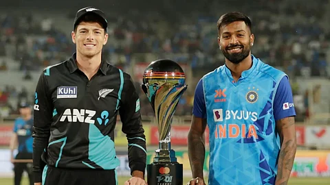 Mitchell Santner and Hardik Pandya