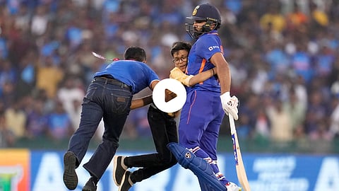 Rohit Sharma Fan invades Pitch