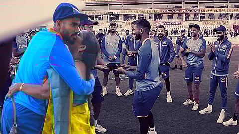 KS Bharat's Mother hugged him