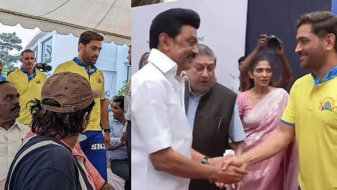 MS Dhoni at inauguration of new stand at MA Chidambaram Stadium