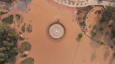 Flower of Life Sand Art on Miramar Beach