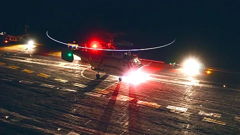 landing of helicopters on INS Vikrant