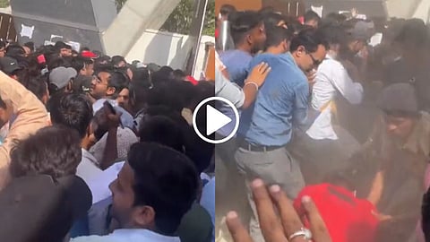 Chaos among fans while collecting tickets at Narendra Modi Cricket Stadium in Ahmedabad