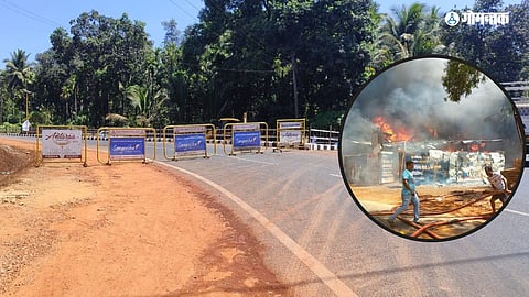 Dhavalim-Ponda Road Closed due to scrapyard fire