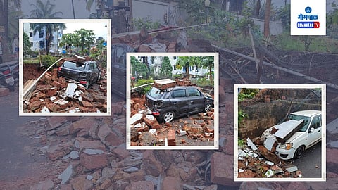 Compound Wall Collapsed in Mapusa