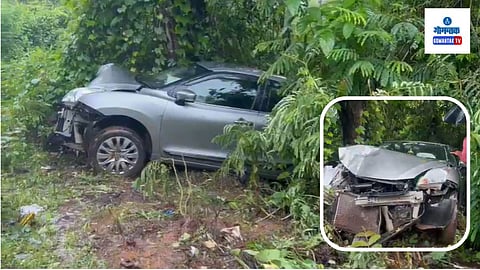 Car Self Accident At Sanguem