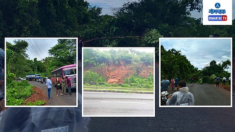 Goa Monsoon Update | Landslide in Khandepar | Tree Uprooted in Shiroda