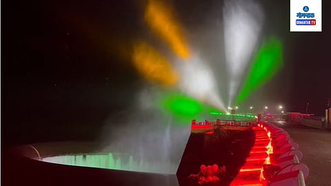 Salaulim Dam Illuminated With Tricolour