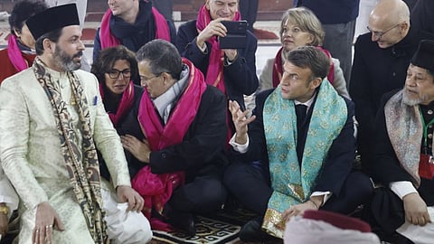 French President Emmanuel Macron visited Nizamuddin Dargah.