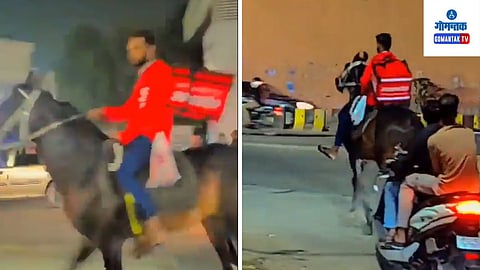 Zomato Delivery Boy On Horse Hyderabad.