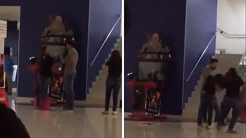 Viral Video Of Husband Wife Fight In Mall