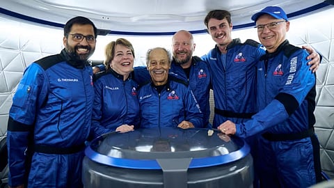 in a first indian pilot gopi thotakura takes off for a space tour on jeff bezos blue origin flight
