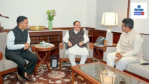 CM Pramod Sawant: मुख्यमंत्र्यांसह प्रदेशाध्यक्षांनी दिल्लीत घेतली राष्ट्रीय अध्यक्षांची भेट