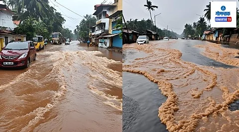 Goa Rain: पुराच्या भीतीने दुकानदारांनी साहित्य सुरक्षित जागी हलविले