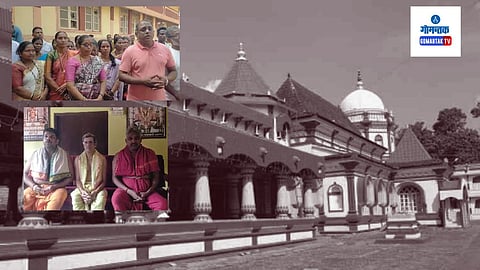 Navdurga Temple Madkai Goa: मंदिराच्या पुजाऱ्यांनी एक पत्रकार परिषद भरवली आणि यामध्ये गौरव घैसास यांच्यासोबत मंदिराचे मुख्य पुरोहित प्रशांत घैसास आणि नितीन घैसास उपस्थित होते