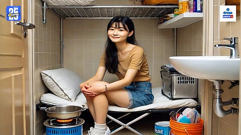 Girl Lives in Office Restroom