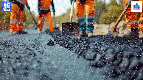 Road Work In Rain