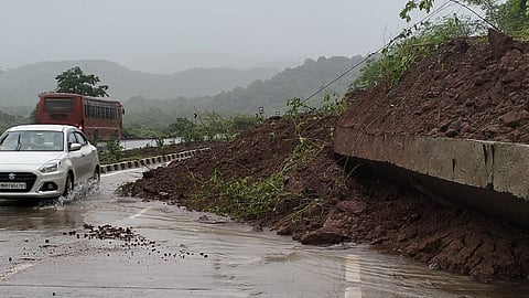 Traffic Disrupted On Mumbai Goa Highway Due To Landslide