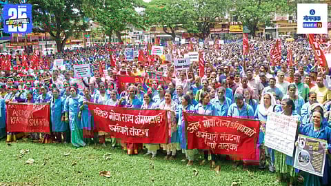 Anganwadi employees protest in Azad Maidan Goa
