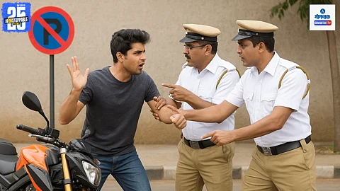Tourist argument with traffic police