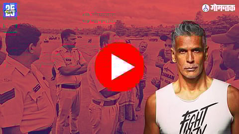 Milind Soman Goa, Caranzalem beach Oceanman