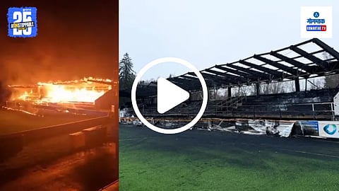 Football Stadium Set On Fire