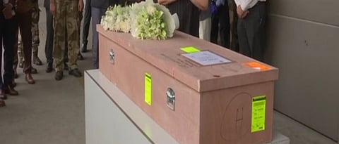 Mortal remains of Kerala nurse who died in Palestinian rocket strike earlier arrive at Delhi airport
