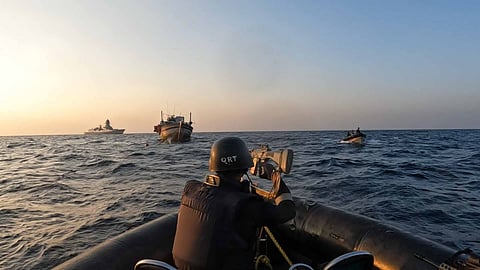 Indian Naval platforms remain mission deployed in North & Central Arabian Sea