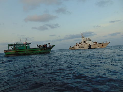 Indian Coast Guard rescues a stranded fishing boat off Karwar