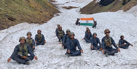 Armed Forces performing Yoga