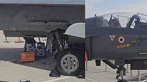 Alt="PIB Fact Check: No Oil Leak in Indian LCA Tejas at Dubai Airshow 2025"