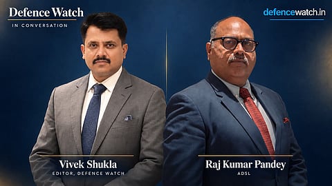 Alt="Raj Kumar Pandey, founder of ADSL and Vivek Shukla editor defence watch"
