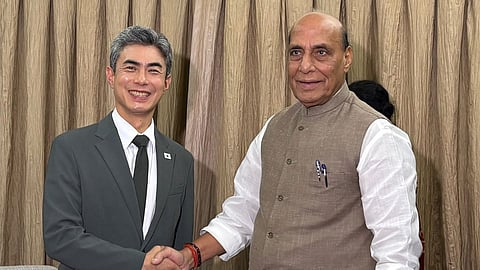 Alt="Defence Minister Rajnath Singh Kang Shin-chul, South Korean Minister of National Defence"