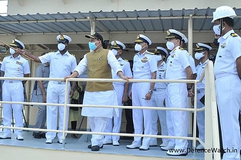 Rajnath Singh reviews development works at Karwar Naval Base under Project Seabird
