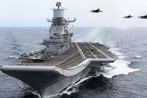 Indian Navy warship conducts military drill with South Korean ship in East China sea