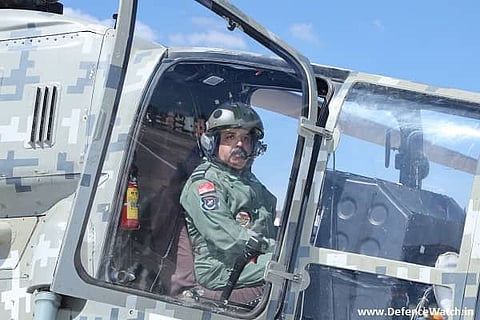 IAF Chief reviews HAL’s LCH programme, takes a sortie