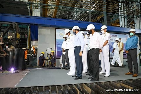 CSL commences steel cutting for Anti-Submarine watercrafts for Indian Navy