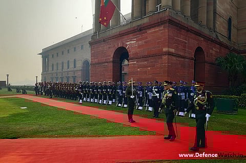 CDS Gen Bipin Rawat inspects tri-services guard of honour