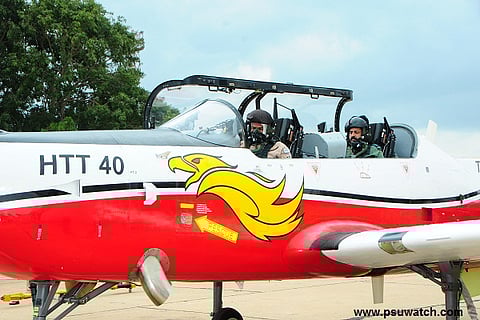Chief of Air Staff flies in HAL’s HTT 40 aircraft