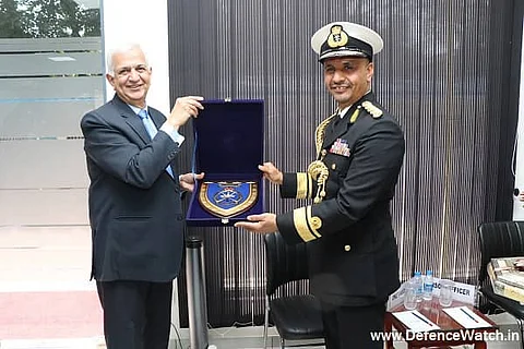 Commander of the Royal Navy of Oman (CRNO), Rear Admiral Saif bin Nasser bin Mohsen Al-Rahbi, at the National Maritime Foundation, on 14 February 2022 (Photo: NMF)
