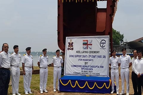 Keel Laying Ceremony of Second Ship - Diving Support Craft at Titagarh Wagons Ltd held in Kolkata
