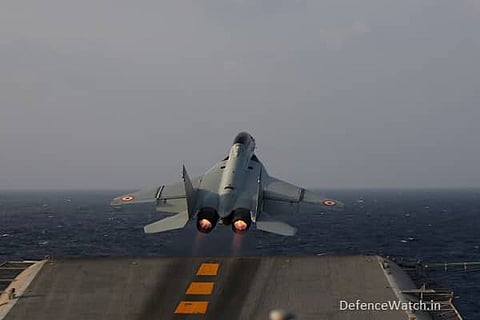 India will procure 26 new carrier-based fighter jets for INS Vikrant (File photo: Mig-29 taking off of INS Vikramaditya)