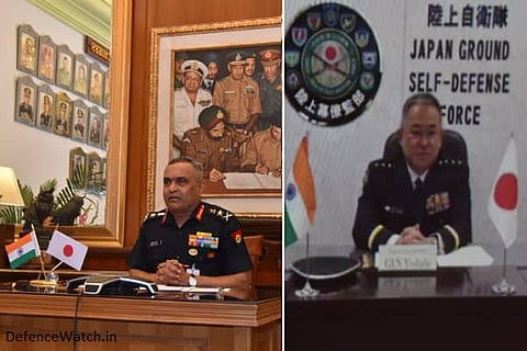 Army Chief Gen Manoj Pande discusses defence cooperation with General of Japan Ground Self-Defense Force (Photo: ADGPI)