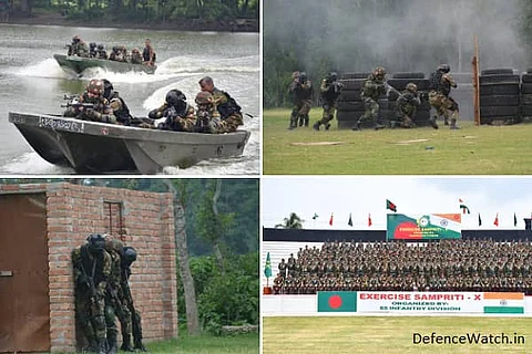 Armies of both India and Bangladesh shared expertise in multiple simulated scenarios of Counter-Terrorism, Humanitarian Assistance & Disaster Relief (Image: MoD)