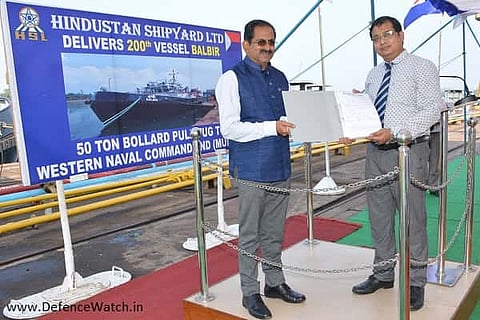 HSL dedicates 200th Ship Balbir to the Nation on its 81st Foundation Day (Photo: HSL)