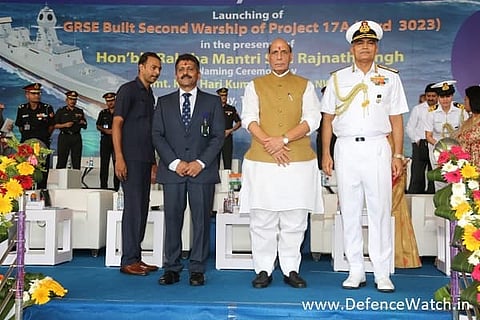 Defence Min launches Y- 3023 Dunagiri, Project 17A frigate at GRSE Ltd, Kolkata