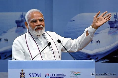 Prime Minister Narendra Modi unveiled SPRINT Challenges to boost indigenous technology in Indian Navy (Photo: PMO)